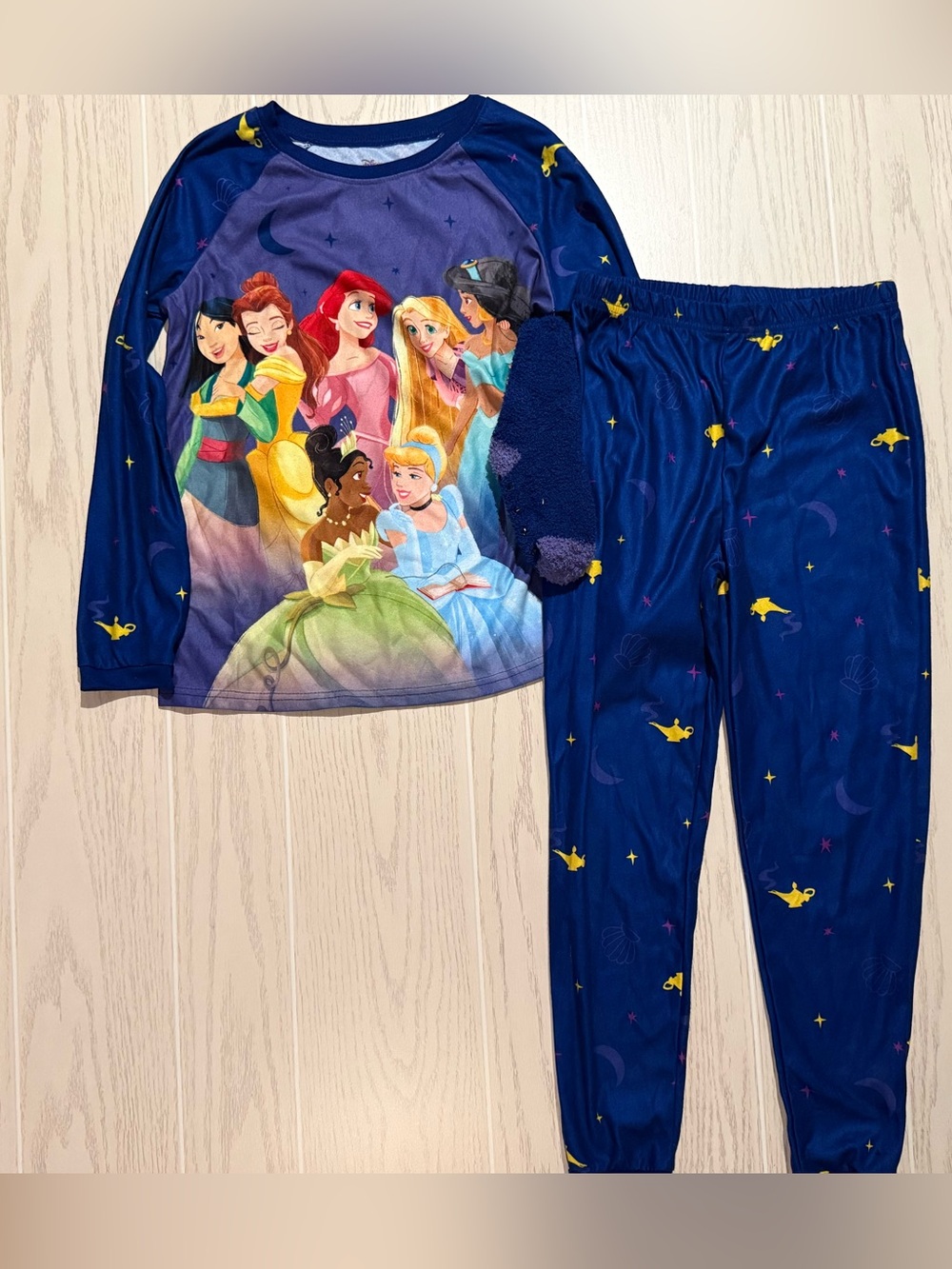 Disney Princess Girls 3pc Pajama Set L 10/12 NWT